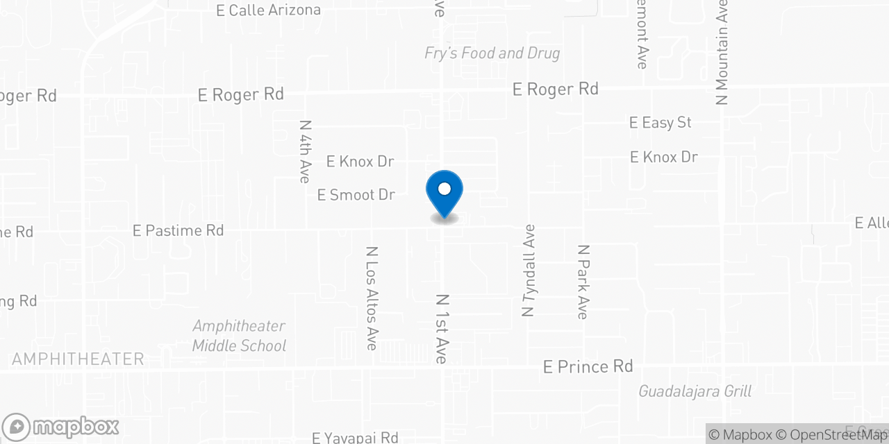 Map showing the location of the Social Security office in Tucson, AZ