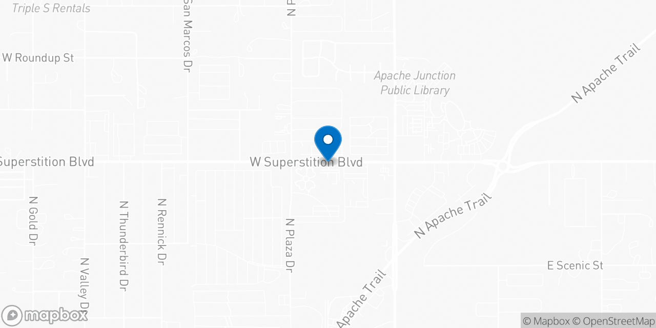 Map showing the location of the Social Security office in Apache Junction, AZ