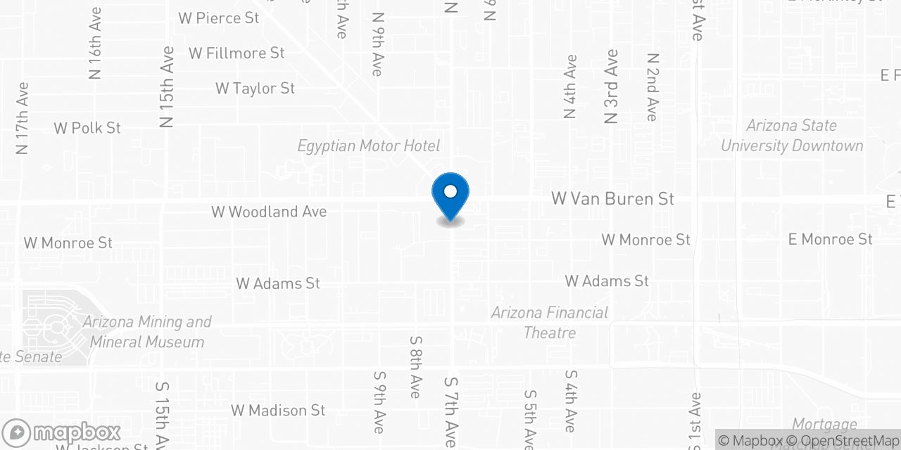 Map showing the location of the Social Security office in Phoenix, AZ