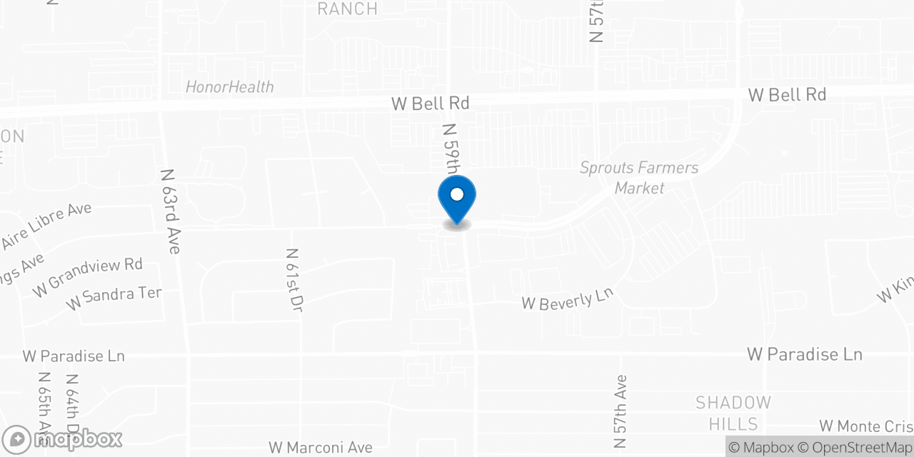 Map showing the location of the Social Security office in Glendale, AZ