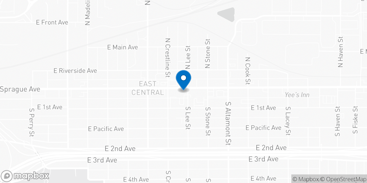 Map showing the location of the Social Security office in Spokane, WA