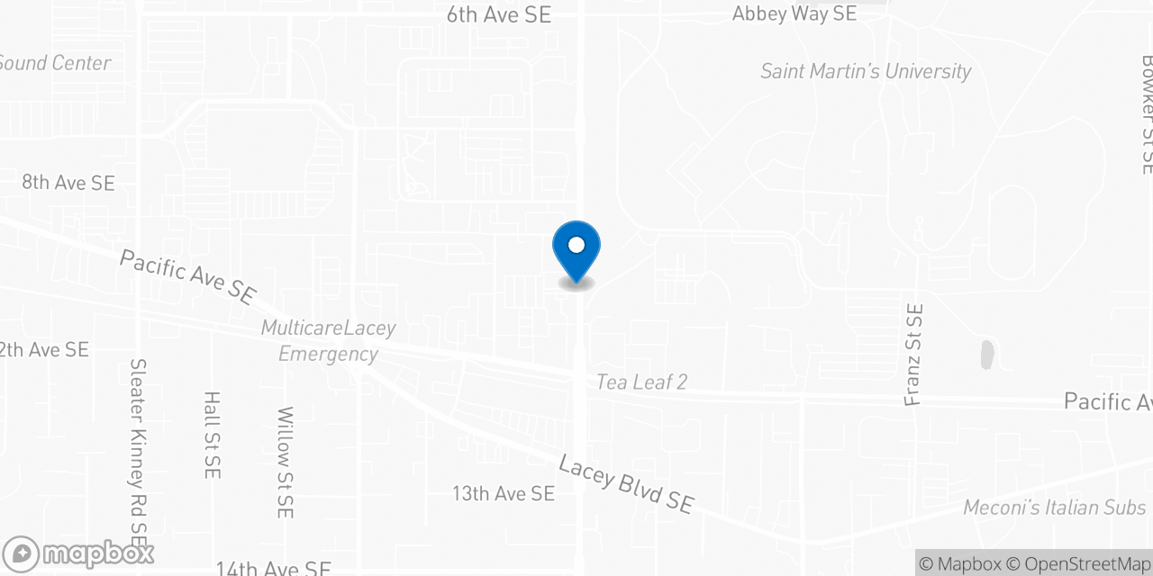 Map showing the location of the Social Security office in Lacey, WA