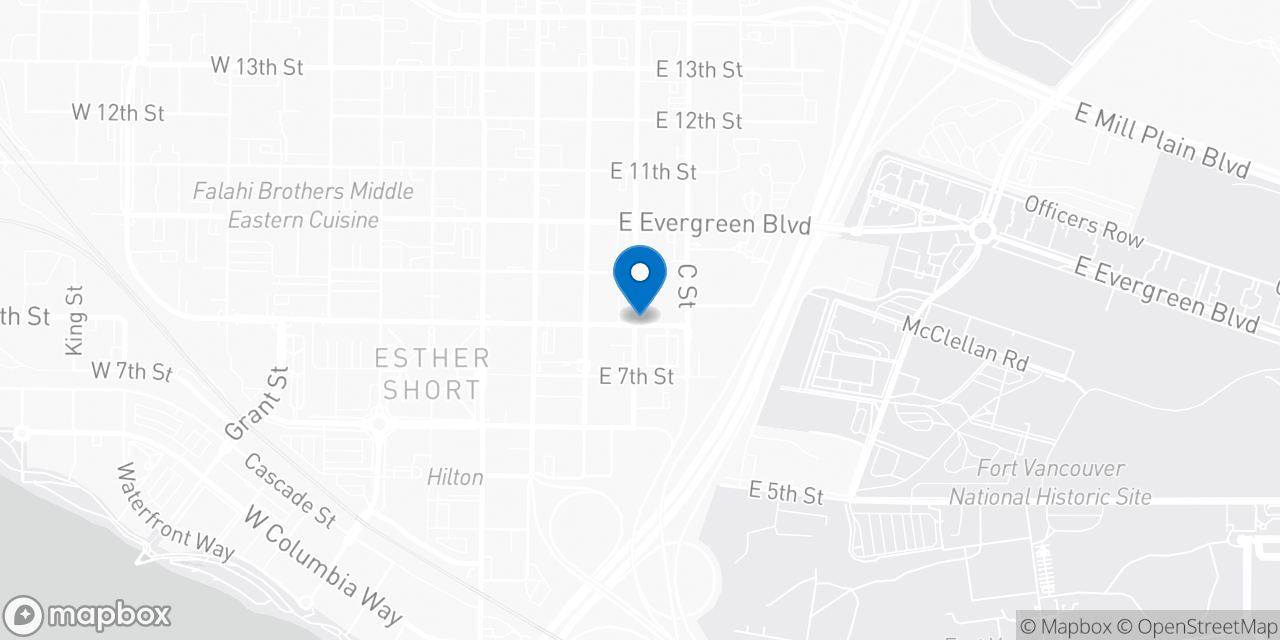 Map showing the location of the Social Security office in Vancouver, WA