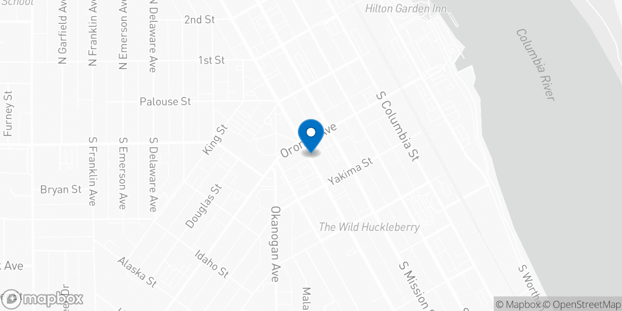 Map showing the location of the Social Security office in Wenatchee, WA