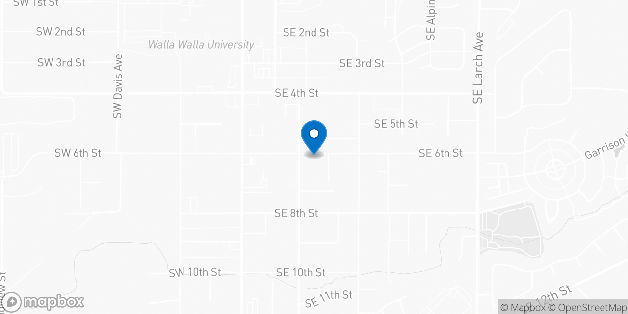 Map showing the location of the Social Security office in College Place, WA