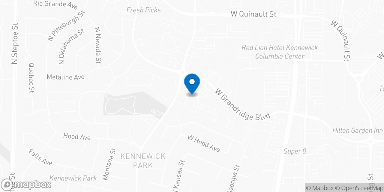 Map showing the location of the Social Security office in Kennewick, WA