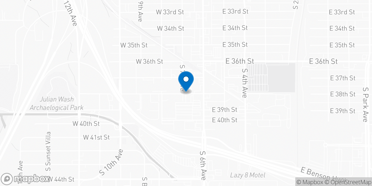 Map showing the location of the Social Security office in Tucson, AZ
