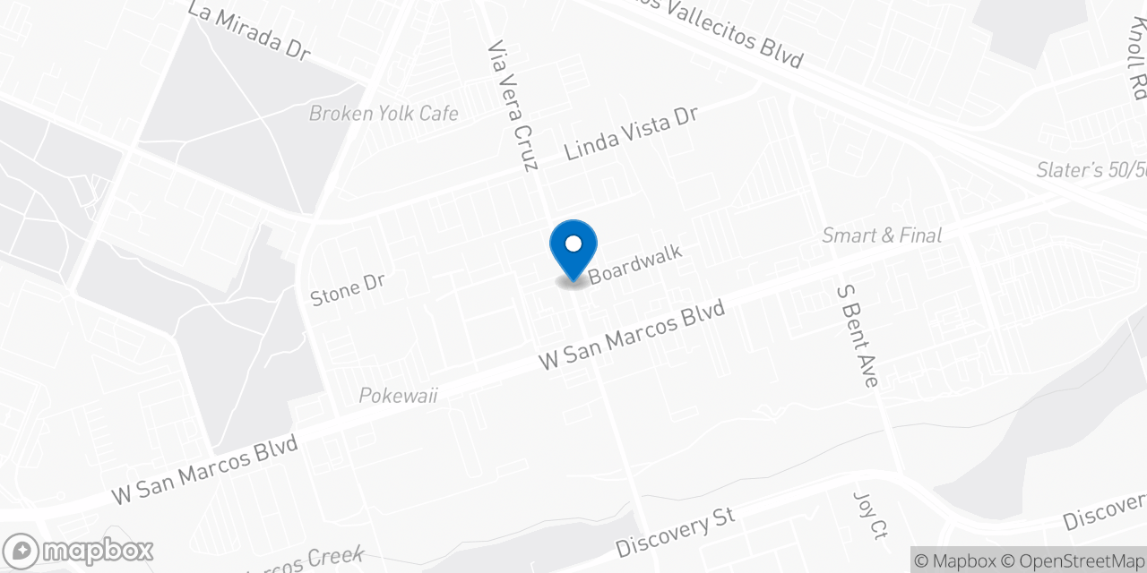 Map showing the location of the Social Security office in San Marcos, CA