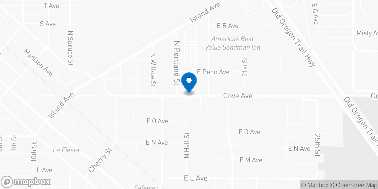 Map showing the location of the Social Security office in LA Grande, OR