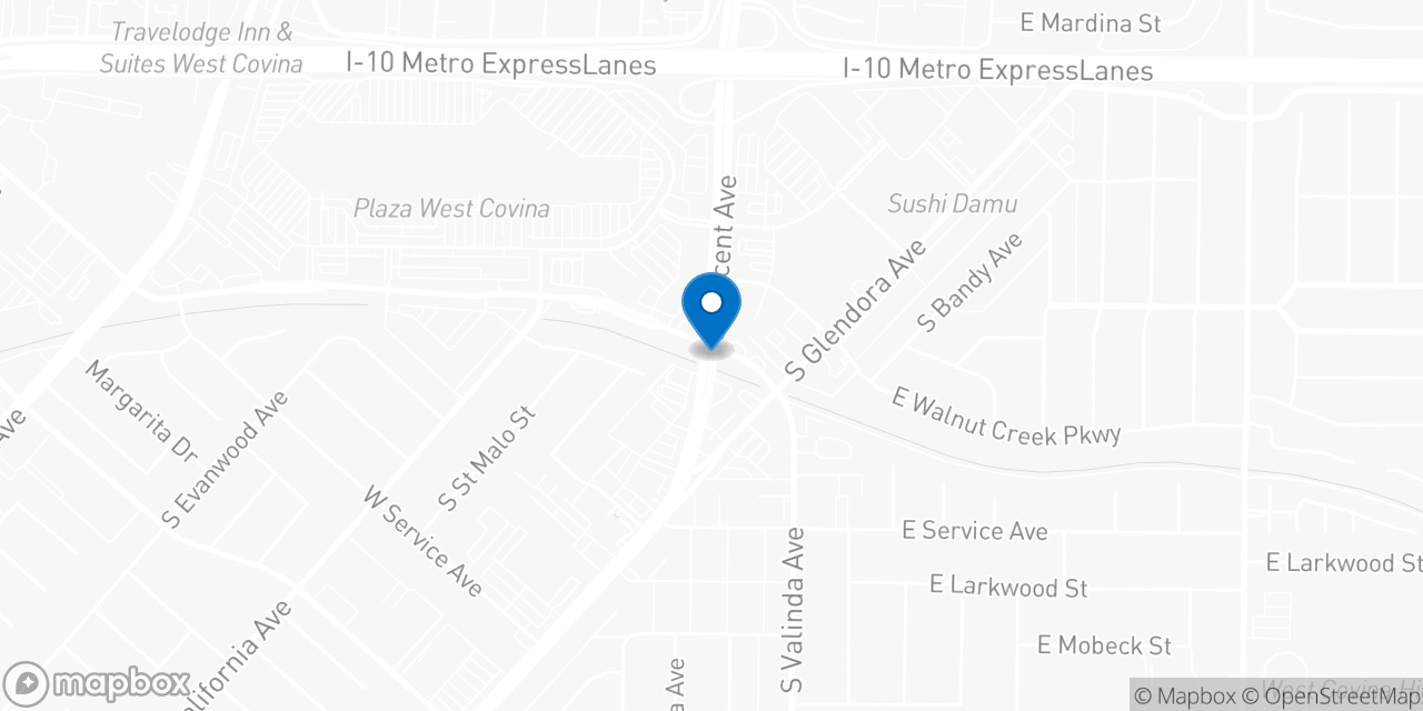 Map showing the location of the Social Security office in West Covina, CA