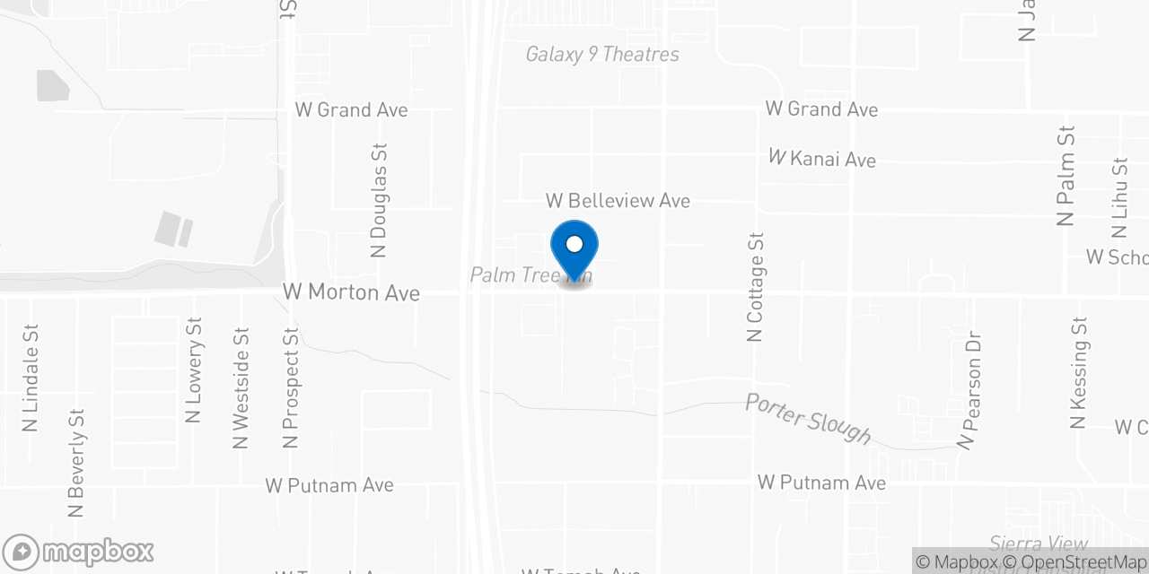 Map showing the location of the Social Security office in Porterville, CA