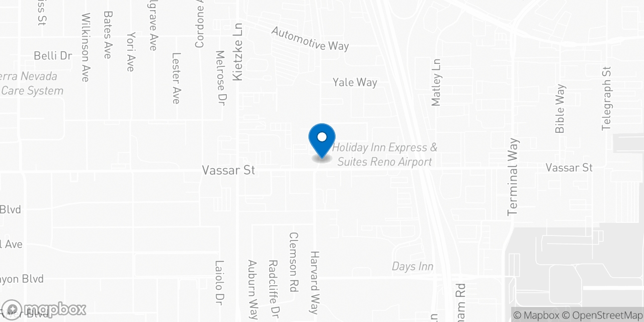 Map showing the location of the Social Security office in Reno, NV