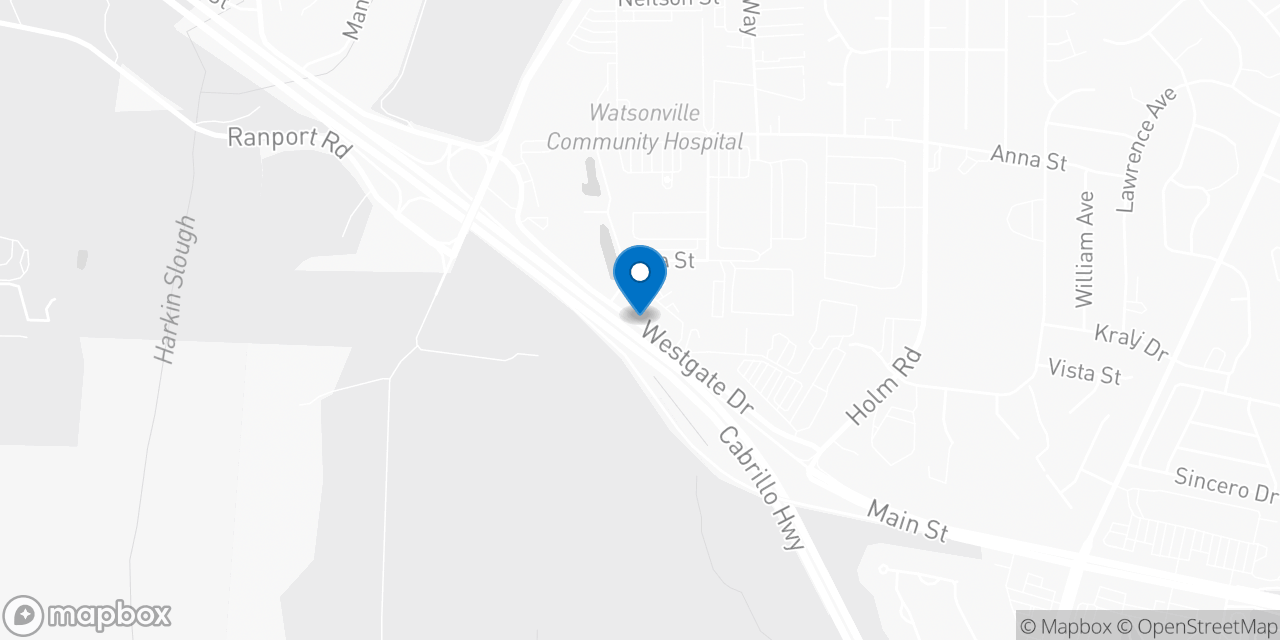 Map showing the location of the Social Security office in Watsonville, CA