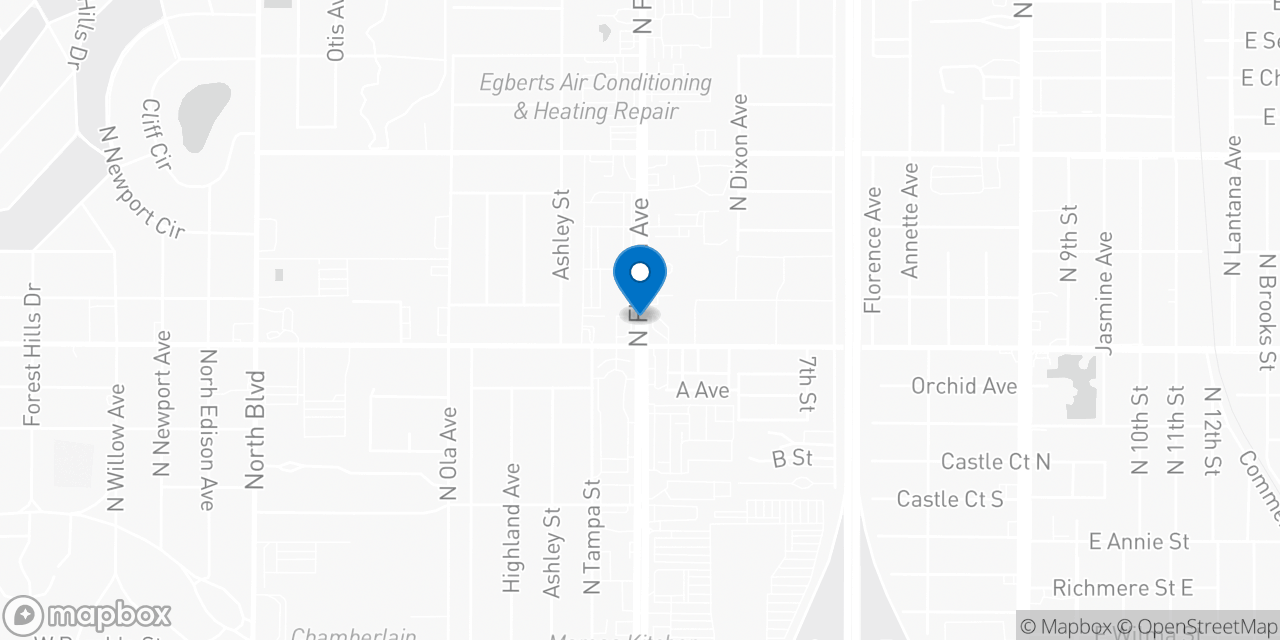 Map showing the location of the Social Security office in Tampa, FL