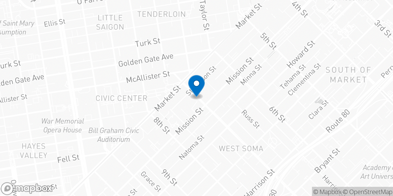 Map showing the location of the Social Security office in San Francisco, CA