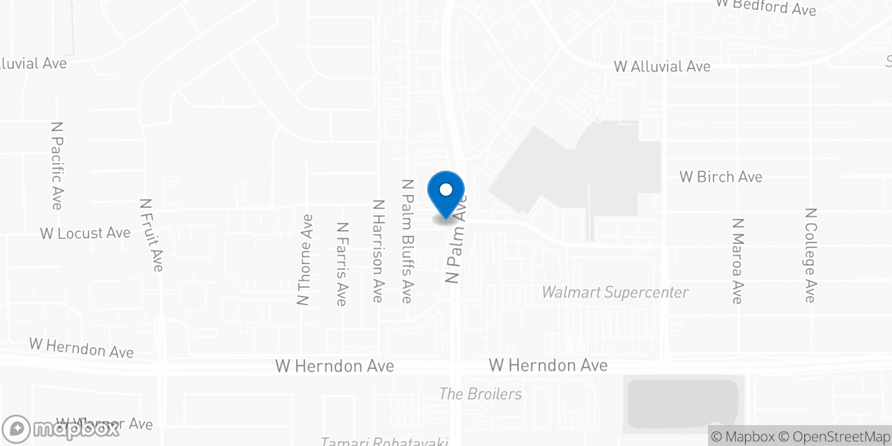 Map showing the location of the Social Security office in Fresno, CA