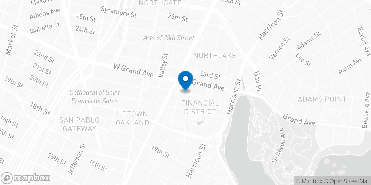 Map showing the location of the Social Security office in Oakland, CA