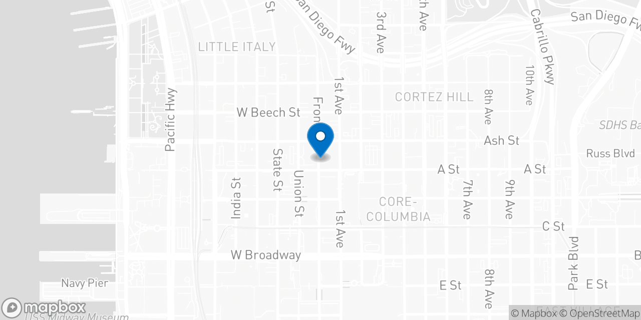 Map showing the location of the Social Security office in San Diego, CA