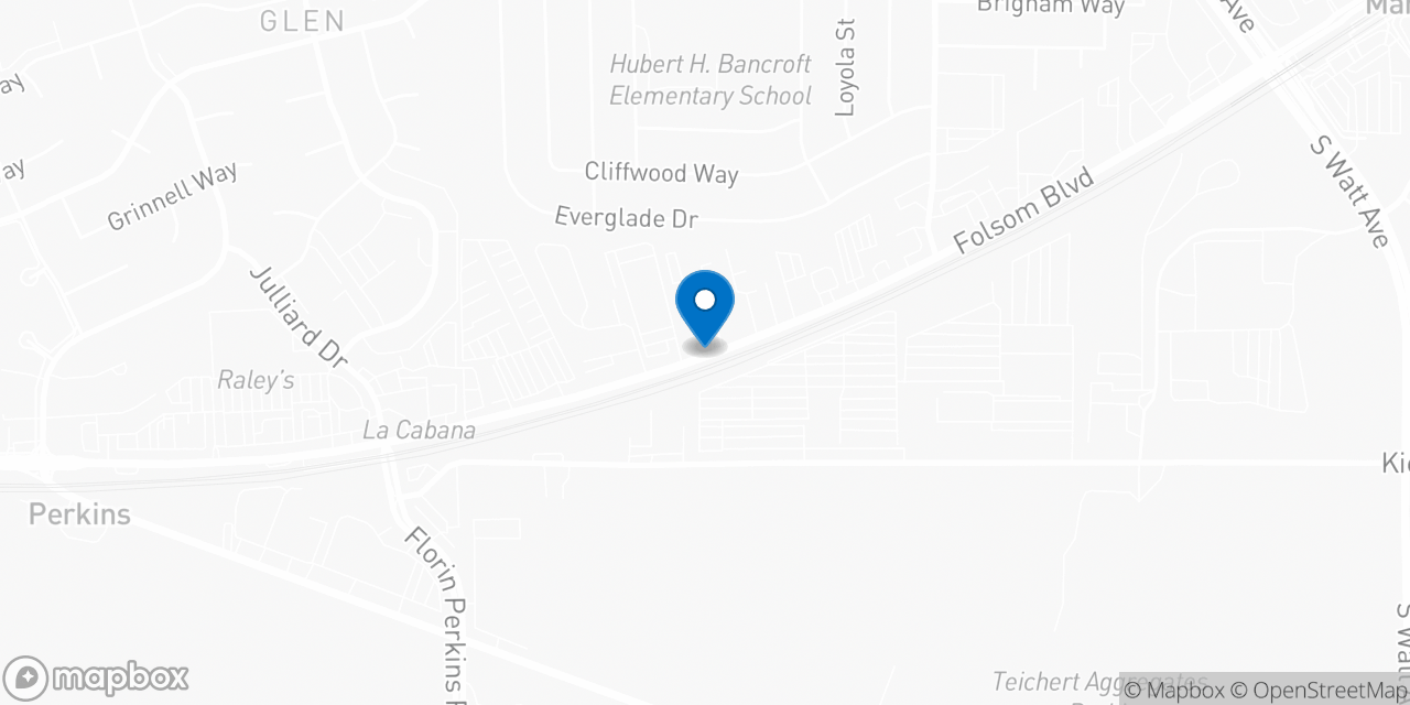 Map showing the location of the Social Security office in Sacramento, CA