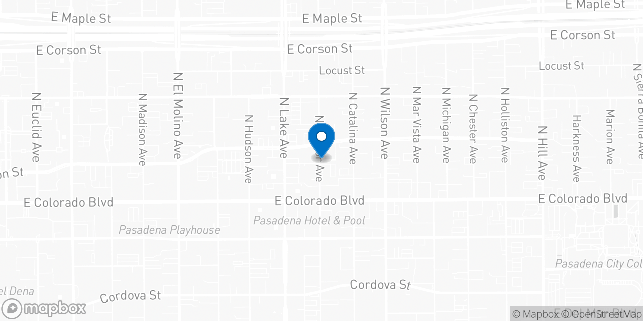 Map showing the location of the Social Security office in Pasadena, CA