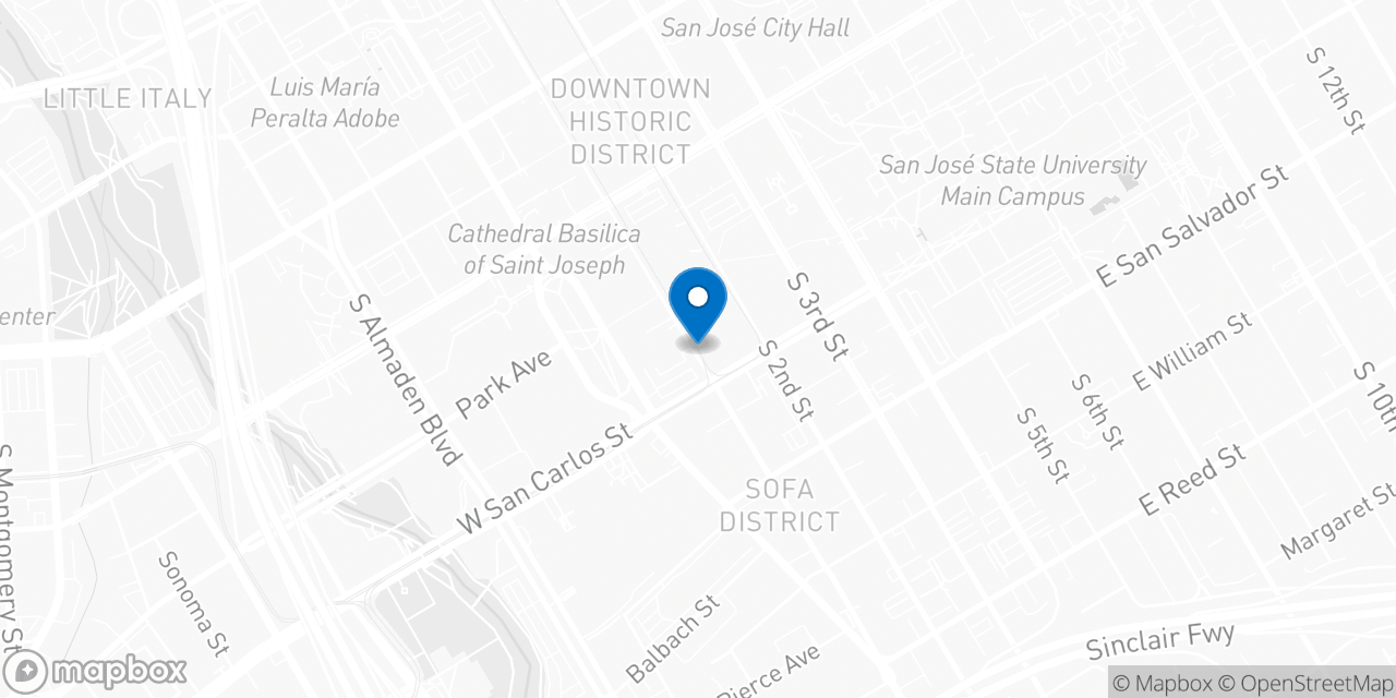 Map showing the location of the Social Security office in San Jose, CA