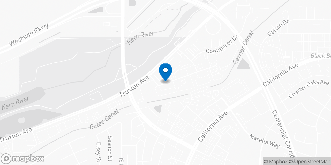 Map showing the location of the Social Security office in Bakersfield, CA