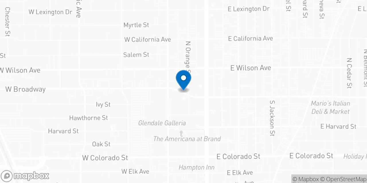 Map showing the location of the Social Security office in Glendale, CA
