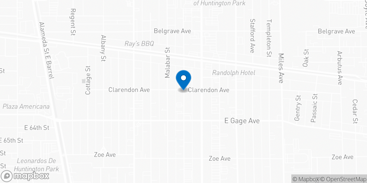 Map showing the location of the Social Security office in Huntington Park, CA
