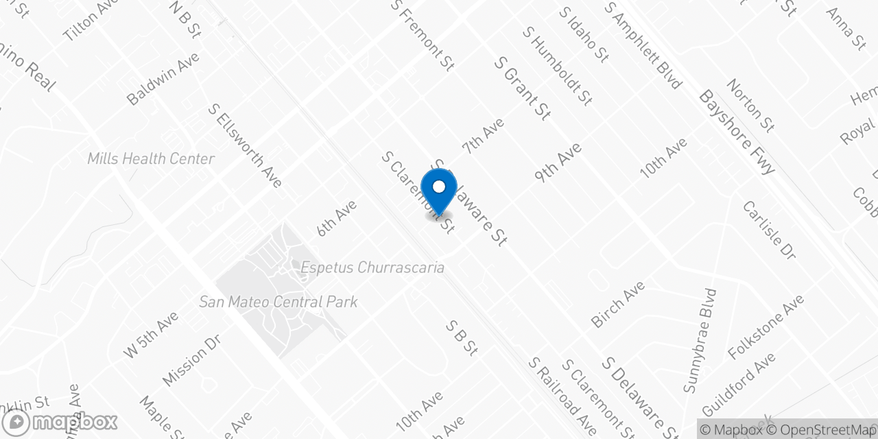 Map showing the location of the Social Security office in San Mateo, CA