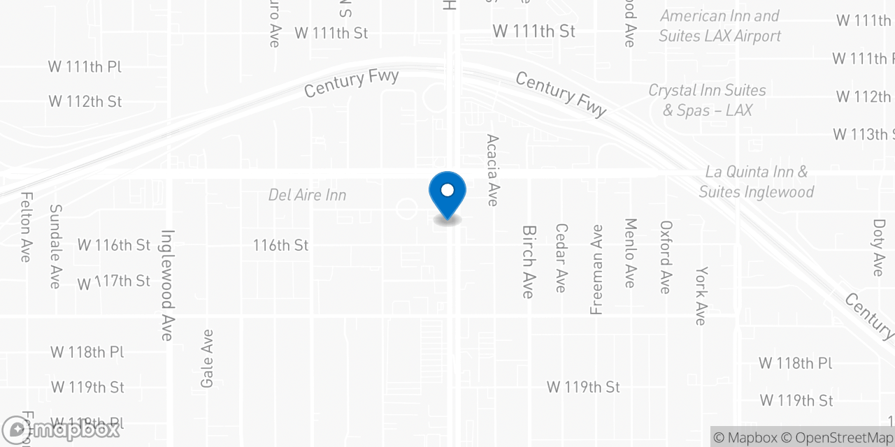 Map showing the location of the Social Security office in Hawthorne, CA