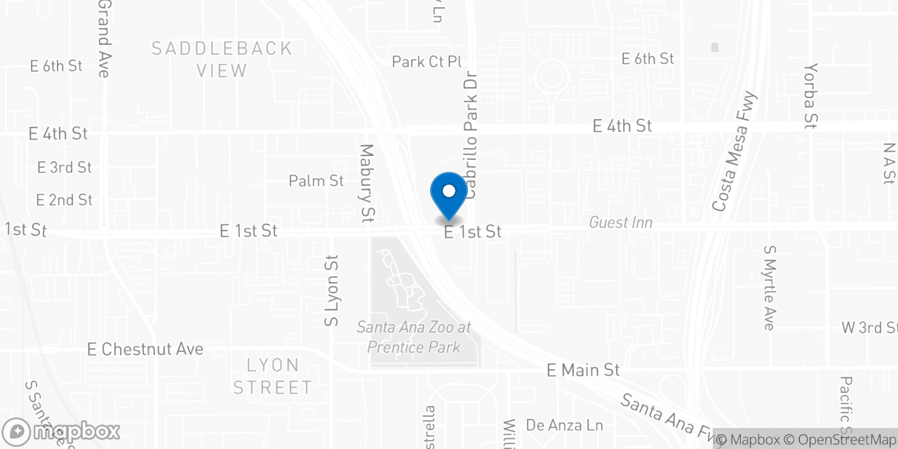 Map showing the location of the Social Security office in Santa Ana, CA