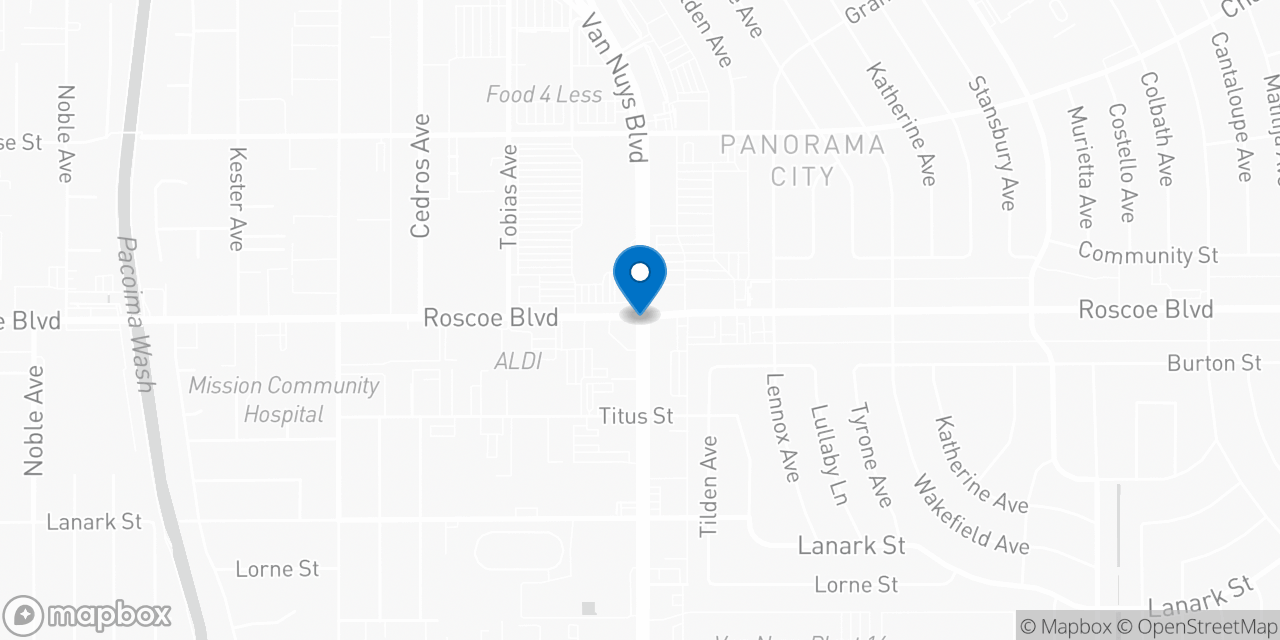 Map showing the location of the Social Security office in Panorama City, CA