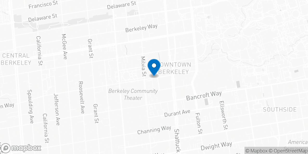 Map showing the location of the Social Security office in Berkeley, CA