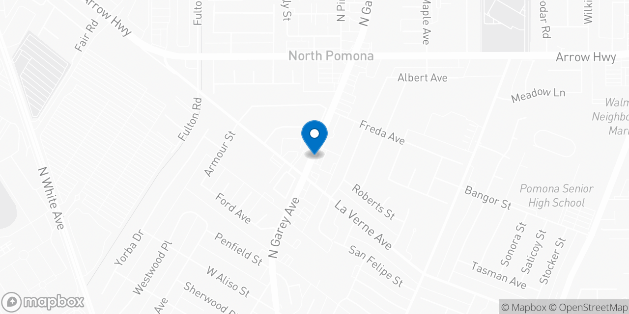 Map showing the location of the Social Security office in Pomona, CA