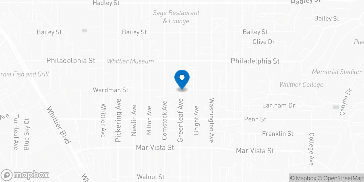 Map showing the location of the Social Security office in Whittier, CA