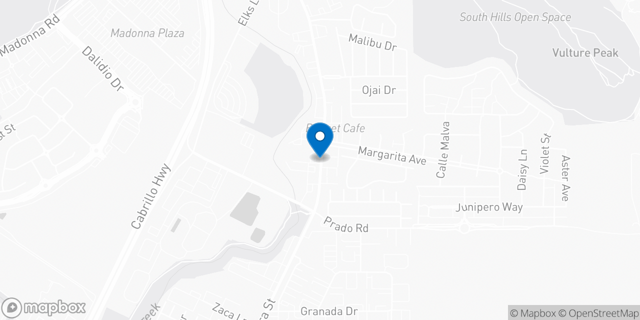 Map showing the location of the Social Security office in San Luis Obispo, CA