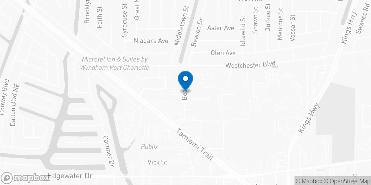 Map showing the location of the Social Security office in Port Charlotte, FL