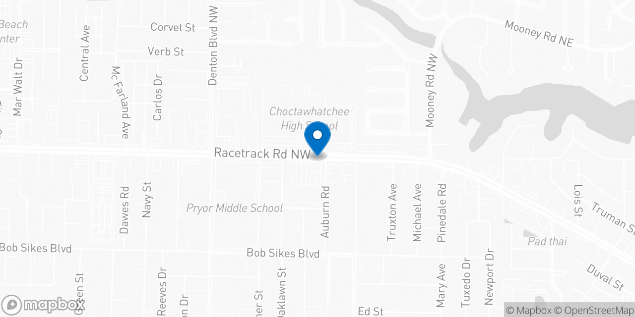 Map showing the location of the Social Security office in Fort Walton Beach, FL