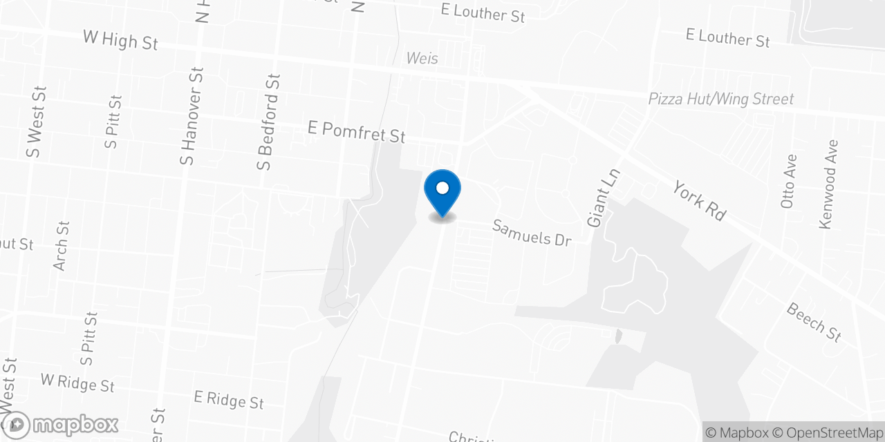 Map showing the location of the Social Security office in Carlisle, PA