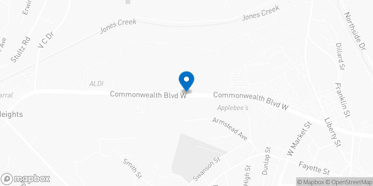 Map showing the location of the Social Security office in Martinsville, VA