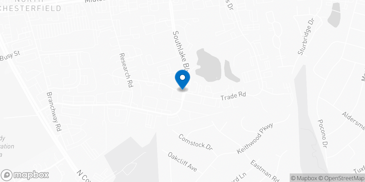Map showing the location of the Social Security office in North Chesterfield, VA