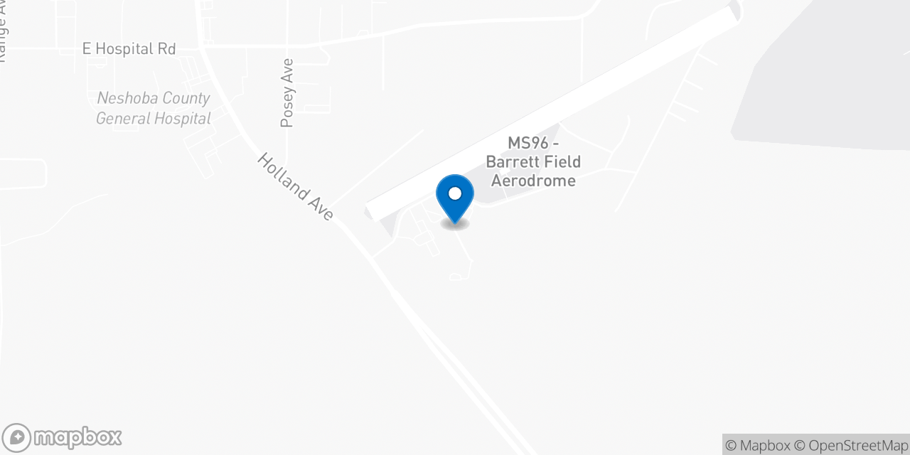 Map showing the location of the Social Security office in Philadelphia, MS