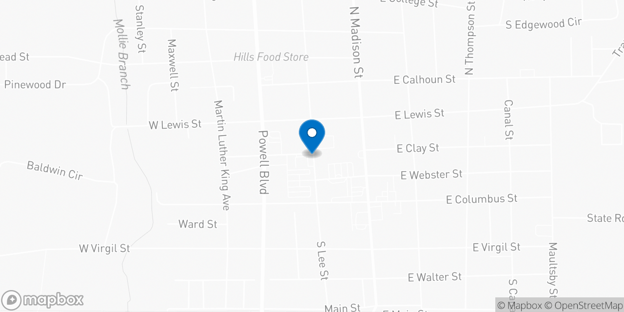Map showing the location of the Social Security office in Whiteville, NC