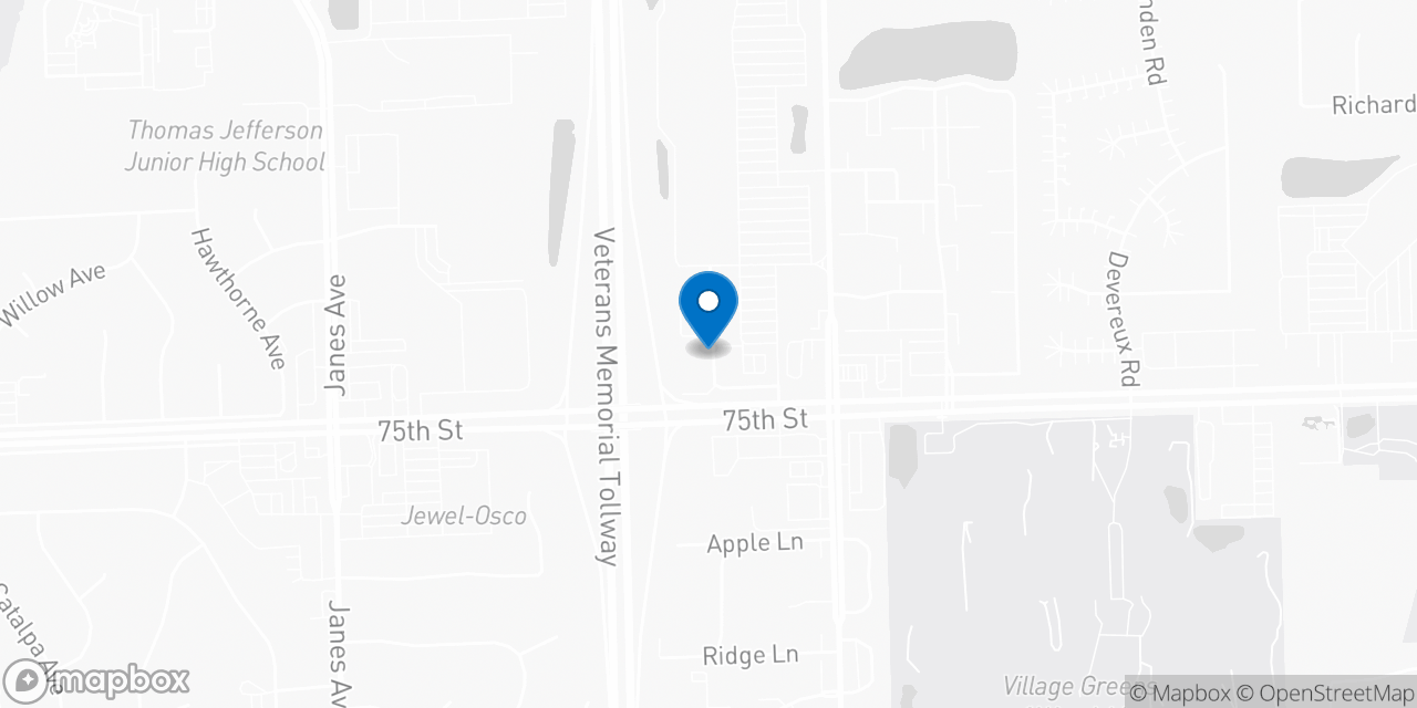 Map showing the location of the Social Security office in Woodridge, IL
