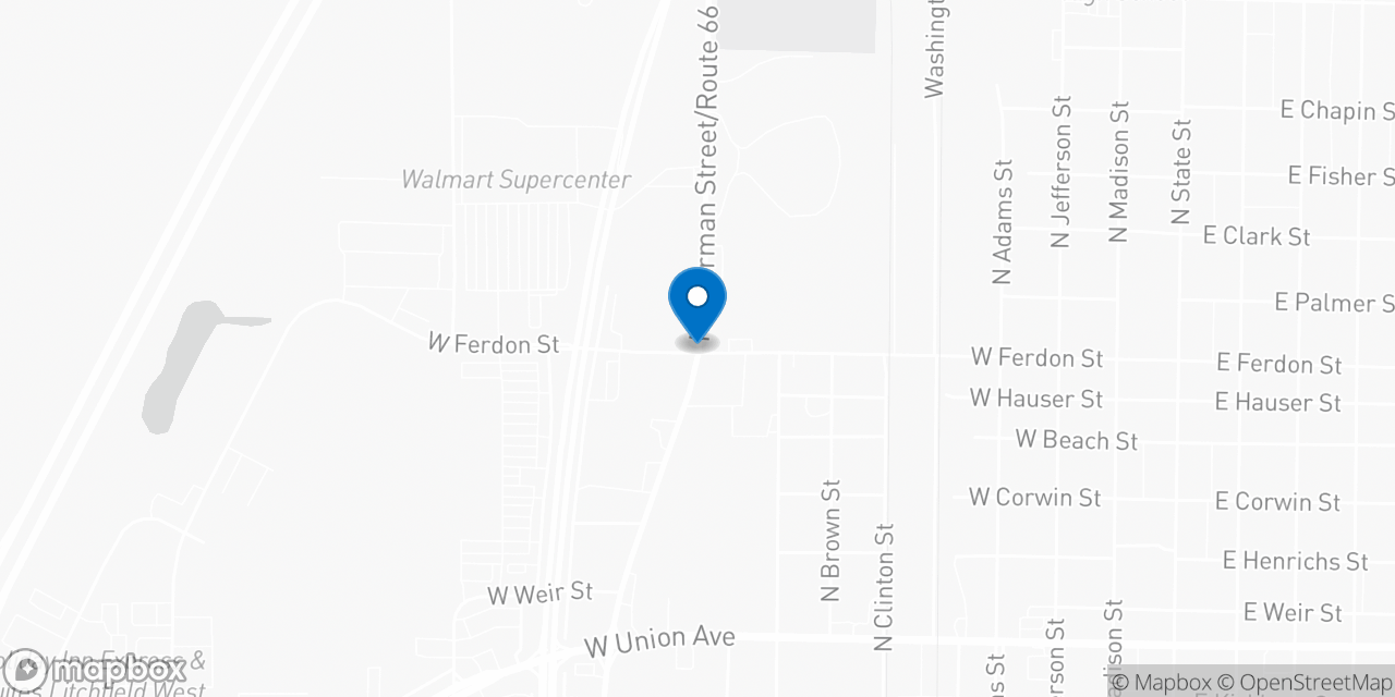 Map showing the location of the Social Security office in Litchfield, IL