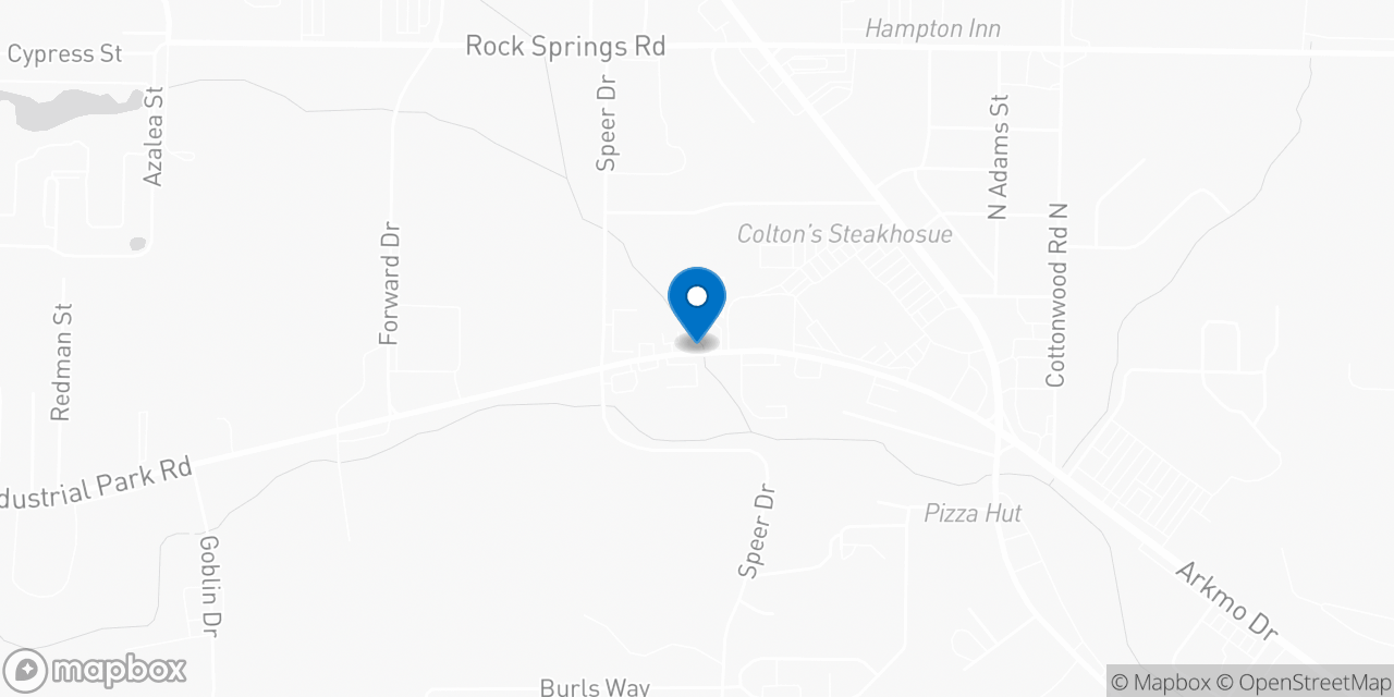 Map showing the location of the Social Security office in Harrison, AR