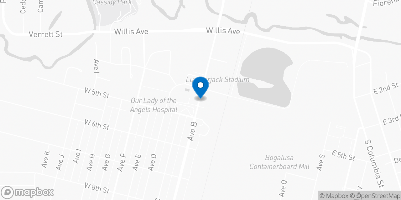 Map showing the location of the Social Security office in Bogalusa, LA