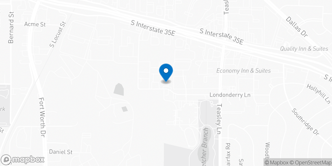 Map showing the location of the Social Security office in Denton, TX