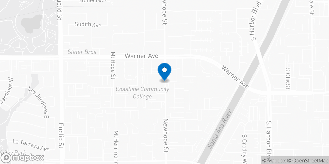 Map showing the location of the Social Security office in Fountain Valley, CA