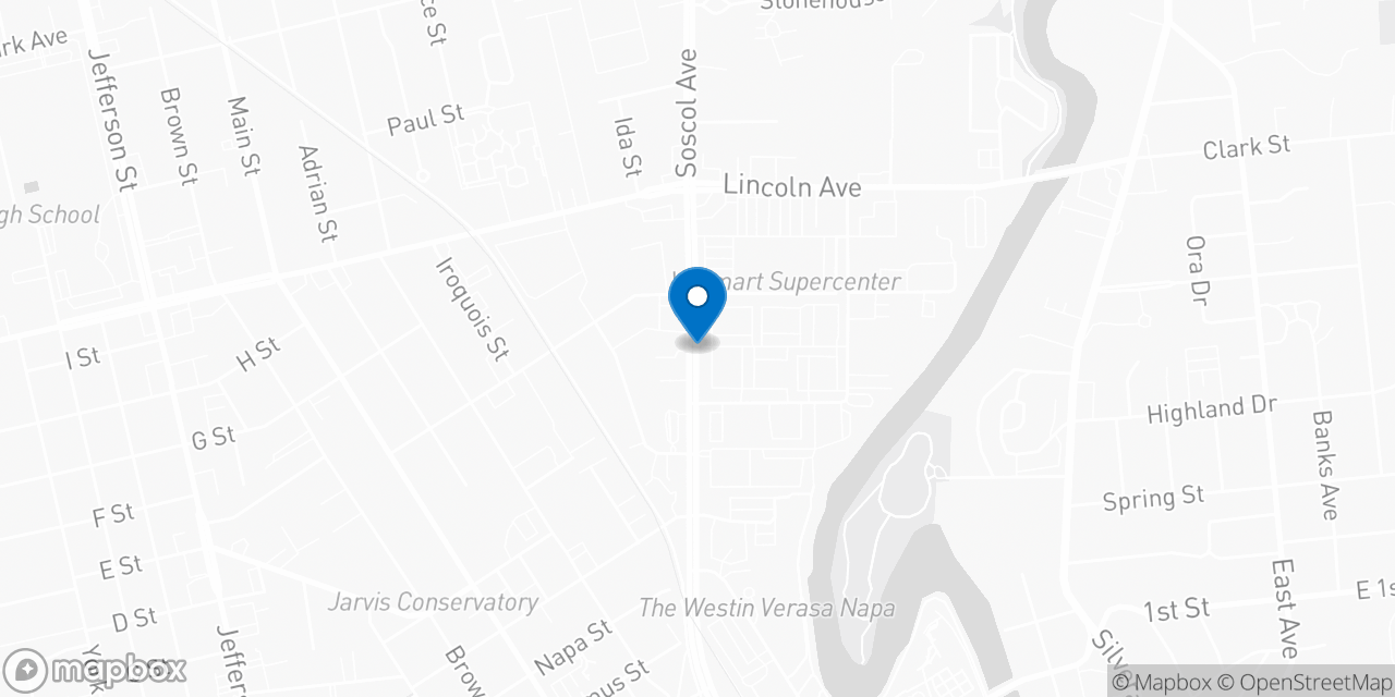 Map showing the location of the Social Security office in Napa, CA